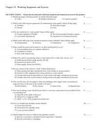 Mechanical Engineering Chapter 10 Plumbing Equipment And Systems Multiple Choice Choose The One Alternative That