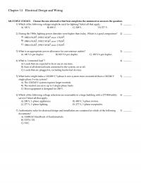 Mechanical Engineering Chapter 14 Electrical Design And Wiring Multiple Choice Choose The One Alternative That