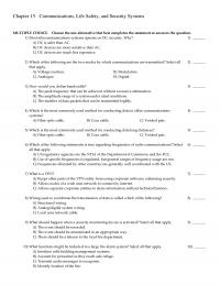 Mechanical Engineering Chapter 15 Communications Life Safety And Security Systems Multiple Choice Choose The One