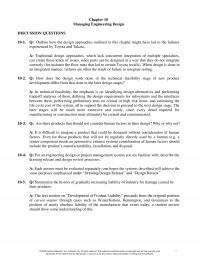 Industrial Engineering Chapter 10 Managing Engineering Design Discussion Questions Outline How The Design Approaches Outlined