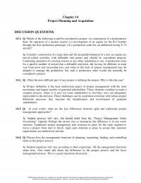 Industrial Engineering Chapter 14 Project Planning And Acquisition Discussion Questions Which The Following Would Considered