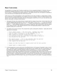 Object-Oriented Software Design Lm Base Conversion One Algorithm For Converting Base Number Another Base Involves Repeatedly