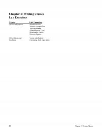 Object-Oriented Software Design Lm Writing Classes Lab Exercises Topics Lab Exercises Classes And Methods Prelab