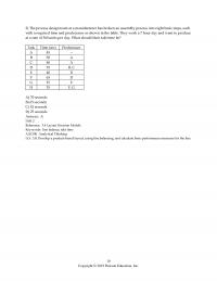 Management Chapter 3 The Process Design Team Manufacturer Has Broken Assembly Process Into Eight Basic