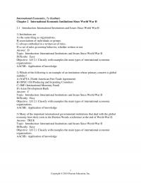 International Business Chapter 2 International Economics Gerber International Economic Institutions Since World War Introduction International