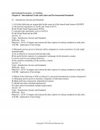 International Business Chapter 8 International Economics Gerber International Trade And Labor And Environmental Standards Introduction