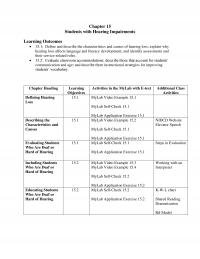 Special Education Chapter 15 Students With Hearing Impairments Learning Outcomes Define And Describe The Characteristics