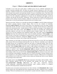 Leadership GROUP 2Chapter 1 Who is a