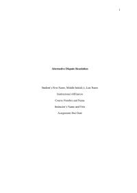 Alternative Dispute Resolution