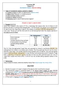 Invremental Anlysis