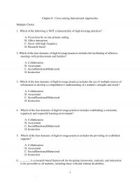 Special Education Chapter 6 Crosscutting Instructional Approaches Multiple Choice Which The Following Not Characteristic Highleverage