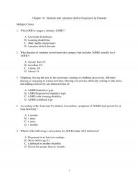 Special Education Chapter 10 Students With Attentiondeficit Hyperactivity Disorder Multiple Choice Which Idea Category Includes