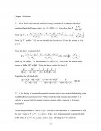 Chemical Engineering Chapter 7 Show that for an isotropic solid the Young’s modulus E is related to the shear