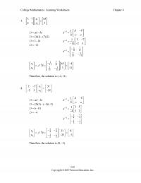 Management Chapter 4 College Mathematics Learning Worksheets Therefore The Solution Therefore The Solution Copyright