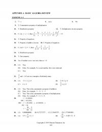 Management Appendix A Homework Appendix Basic Algebra Review Exercise Xyz Commutative Property Multiplication Distributive Property Multiplicative