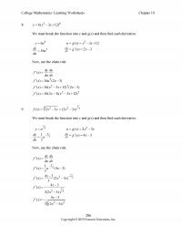 Management Chapter 10 College Mathematics Learning Worksheets Must Break The Function Into And And