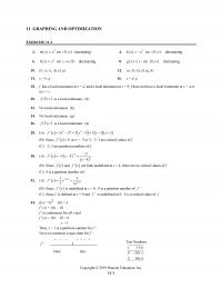 Management Chapter 11 Homework Graphing And Optimization Exercise Increasing Decreasing Decreasing Increasing Has Local Maximum And