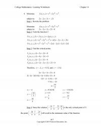 Management Chapter 14 College Mathematics Learning Worksheets Minimize Subject Step Rewrite The Problem Minimize