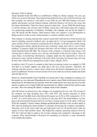Management Accounting Summary of
