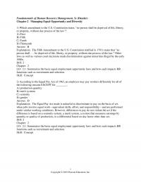 Human Resources Dessler Chapter 2&nbsp;Fundamentals Human Resource Management Dessler Managing Equal Opportunity And Diversity Which