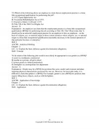 Human Resources Dessler&nbsp;Chapter&nbsp;2 Which The Following Allows Employer Claim That Employment Practice Bona Fide Occupational