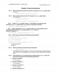 Object-Oriented Software Design Chapter 3 Java Software Solutions Horedoglwlrq Exercise Solutions Exercise Solutions Write Statements That