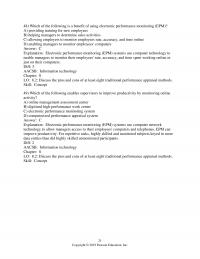 Human Resources Dessler&nbsp;Chapter&nbsp;8 Which The Following Benefit Using Electronic Performance Monitoring Epm Providing Training For