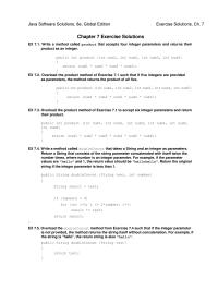 Object-Oriented Software Design Chapter 7 Java Software Solutions Global Edition Exercise Solutions Exercise Solutions Write Method