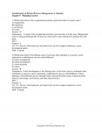 Human Resources Dessler&nbsp;Chapter&nbsp;09 Fundamentals Human Resource Management Dessler Managing Careers Which Term Refers The