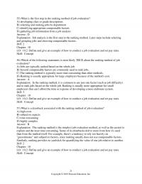 Human Resources Dessler&nbsp;Chapter&nbsp;10 What The First Step The Ranking Method Job Evaluation Developing Class Grade