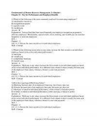 Human Resources Dessler&nbsp;Chapter&nbsp;11 Fundamentals Human Resource Management Dessler Pay For Performance And Employee Benefits