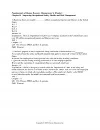 Human Resources Dessler Chapter 14 Fundamentals Human Resource Management Dessler Improving Occupational Safety Health And Risk