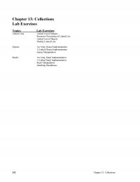 Object-Oriented Software Design Lm Collections Lab Exercises Topics Lab Exercises Linked Lists Linked List Integers