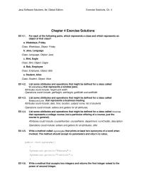Object-Oriented Software Design Chapter 4 Java Software Solutions Global Edition Exercise Solutions Exercise Solutions For Each
