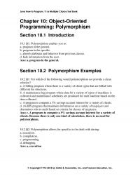 Programming Languages Chapter 10 For which of the following would polymorphism not provide a clean solution