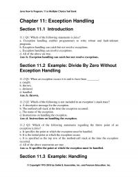 Programming Languages Chapter 11 Which of the following is not included in an exception’s stack trace