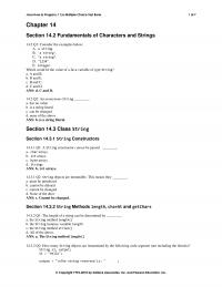 Programming Languages Chapter 14 Java How Program Multiple Choice Test Bank Section Fundamentals Characters And