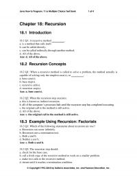 Programming Languages Chapter 18 Java How Program Multiple Choice Test Bank Recursion Introduction Recursive Method