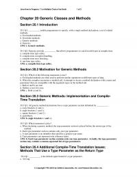 Programming Languages Chapter 20 Java How Program Multiple Choice Test Bank Generic Classes And Methods