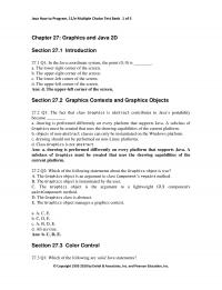 Programming Languages Chapter 27 Java How Program Multiple Choice Test Bank Graphics And Java Section
