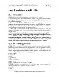 Programming Languages Chapter 29 Java How Program Multiple Choice Test Bank Page Java Persistence Api Jpa