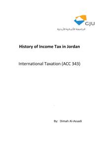 History Of Taxation Income In Jordan