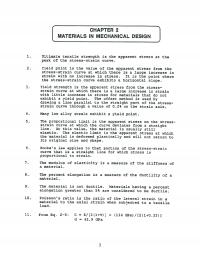 Mechanical Engineering Chapter 2 Ultimate tensile strength is the apparent stress at the peak of the stress-strain curve