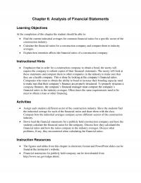 Civil Engineering Chapter 6 Analysis Financial Statements Learning Objectives The Completion This The Student