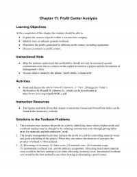 Civil Engineering Chapter 11 Profit Center Analysis Learning Objectives The Completion This The Student