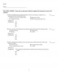 Civil Engineering Chapter 4 Which of the following key principles for internal controls would require a company