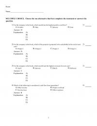Civil Engineering Chapter 14 For the company in the book which month has the highest positive cash flow