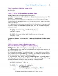 Programming Languages Chapter 10 Objectoriented Programming Base Class Commissionemployee Questions Subclass Salariedcommissionemployee Which The Following