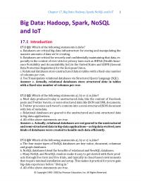 Programming Languages Chapter 17&nbsp;Databases are critical big-data infrastructure for storing
