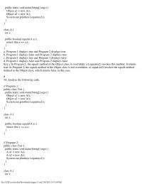 Programming Languages Chapter 11 Public Static Void Mainstring Args Object New Object New Systemoutprintlnaequalsa Class Int